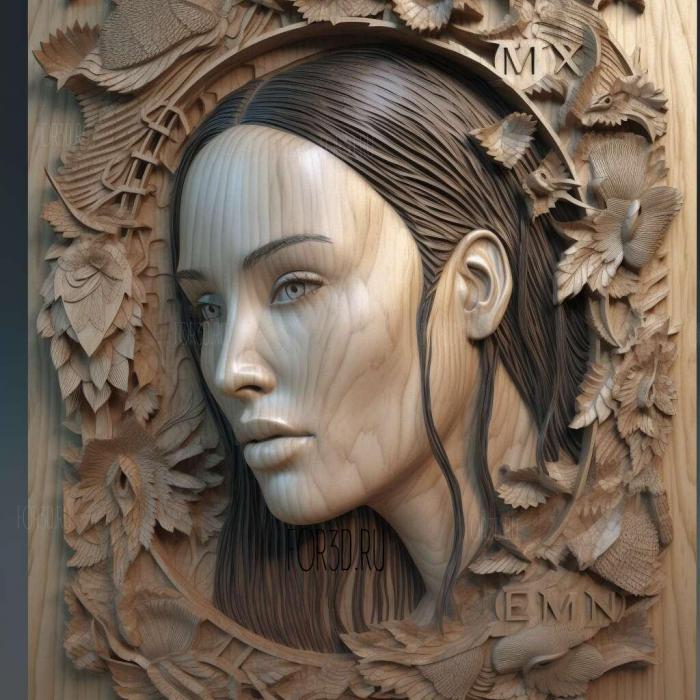 Megan Fox 3 stl model for CNC
